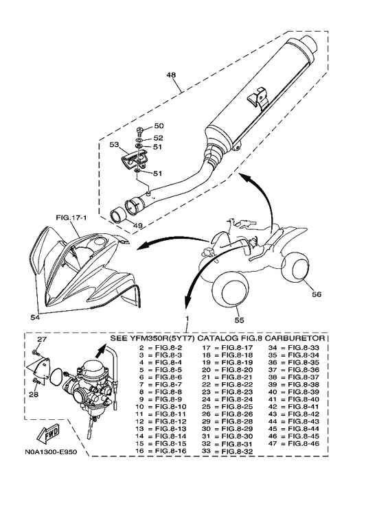 Yamaha 5LW-14191-00 . . Plug, Drain — shown on the Carburetor&Exhaust(N0A1) parts diagram