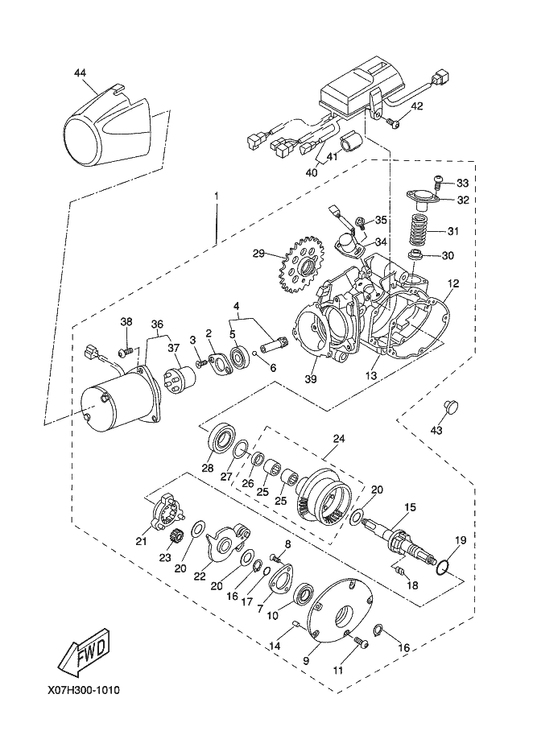 Yamaha 93306-00108 . . Bearing — shown on the Transmission parts diagram