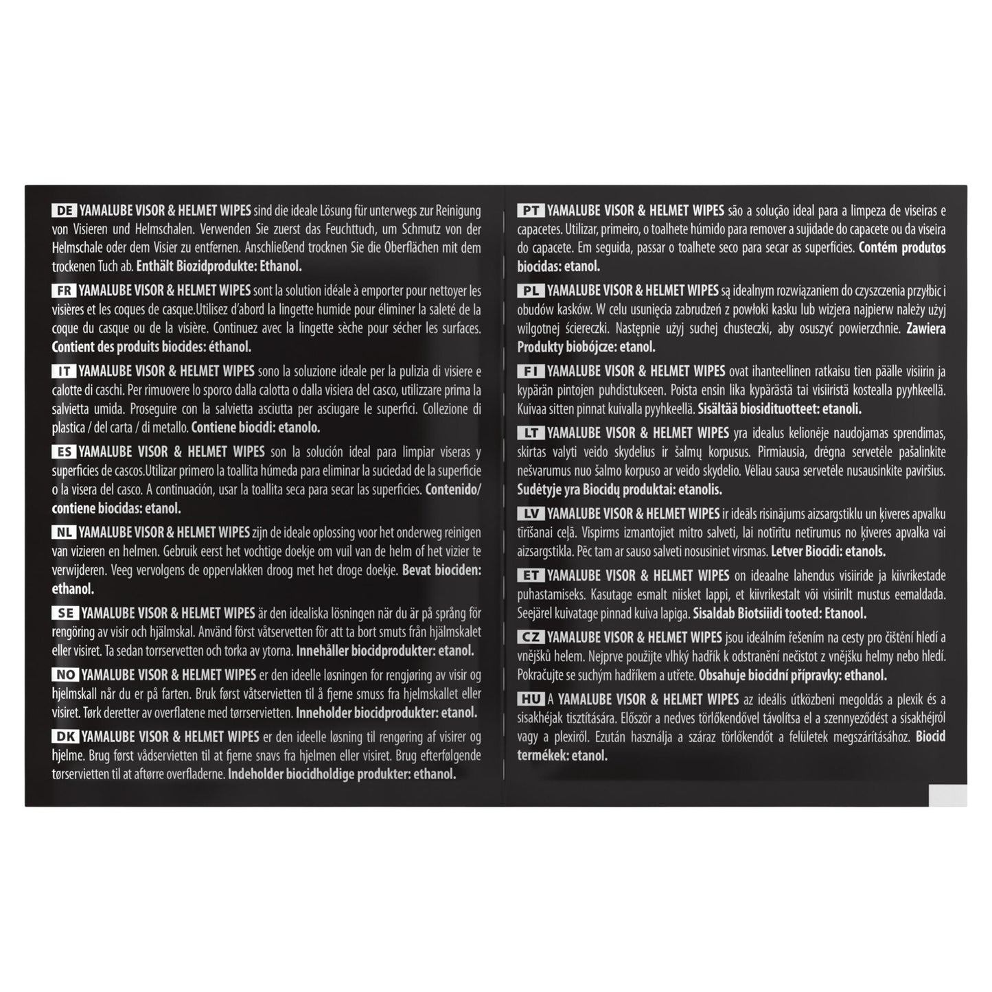 Visor & Helmet Wipes