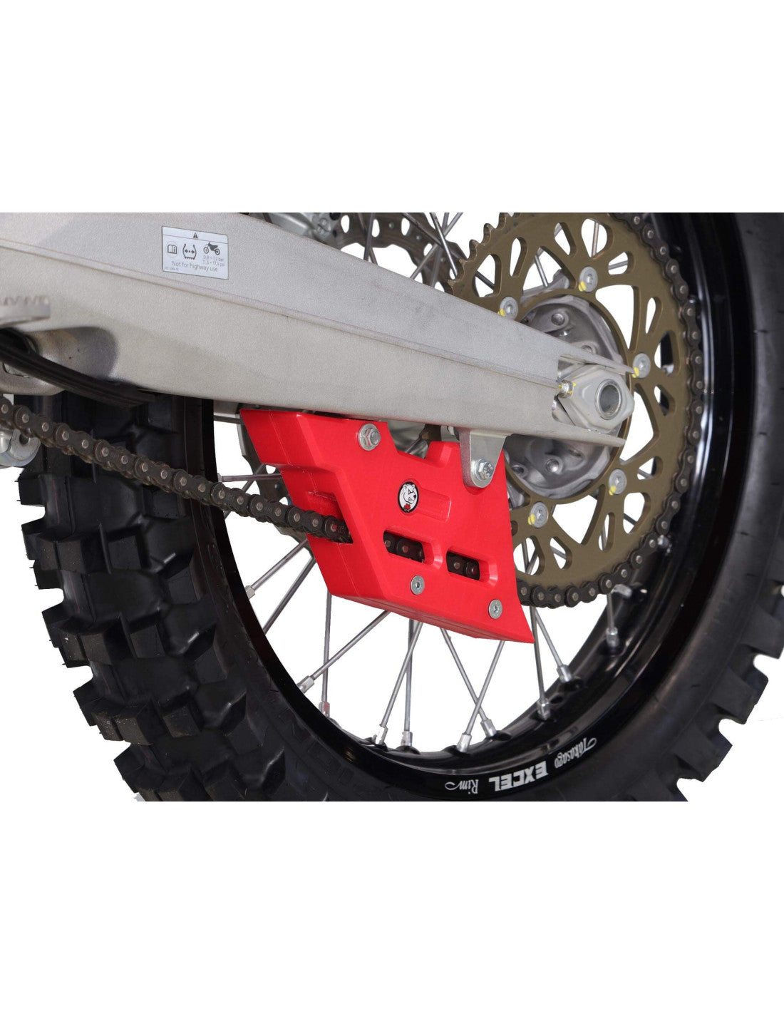 Red chain guide in UHMW plastic for Ducati Desmo450 MX