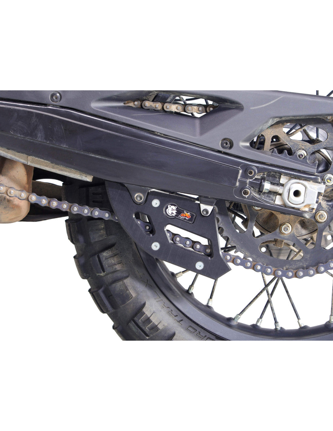 Guide chaine noir en plastique UHMW pour KTM 390 Adventure R et 390 Enduro R
