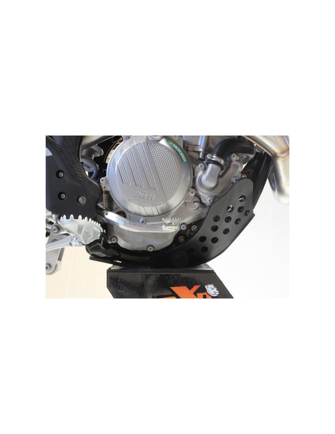 Right side of the black HDPE plastic skid plate for GasGas MC250F - EX250F - EX350F