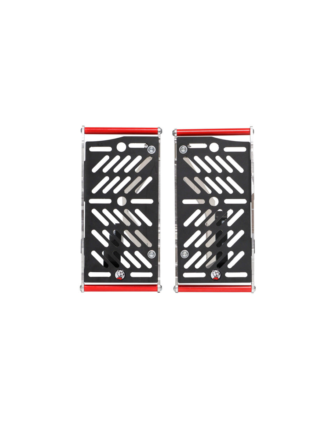 Protections de radiateurs en aluminium avec entretoises rouges et plaques démontables en plastique pour Beta 250 et 300 Xtrainer