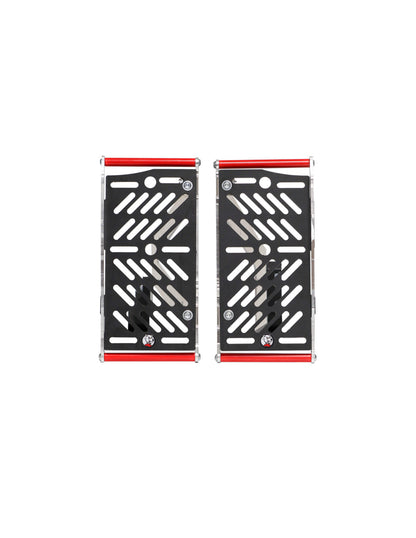 Protections de radiateurs en aluminium avec entretoises rouges et plaques démontables en plastique pour Beta 250 et 300 Xtrainer