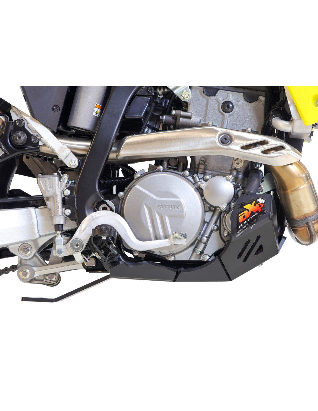 Côté droit du sabot noir en plastique PEHD de 8mm d'épaisseur avec protection de biellette pour Suzuki DRZ-4S