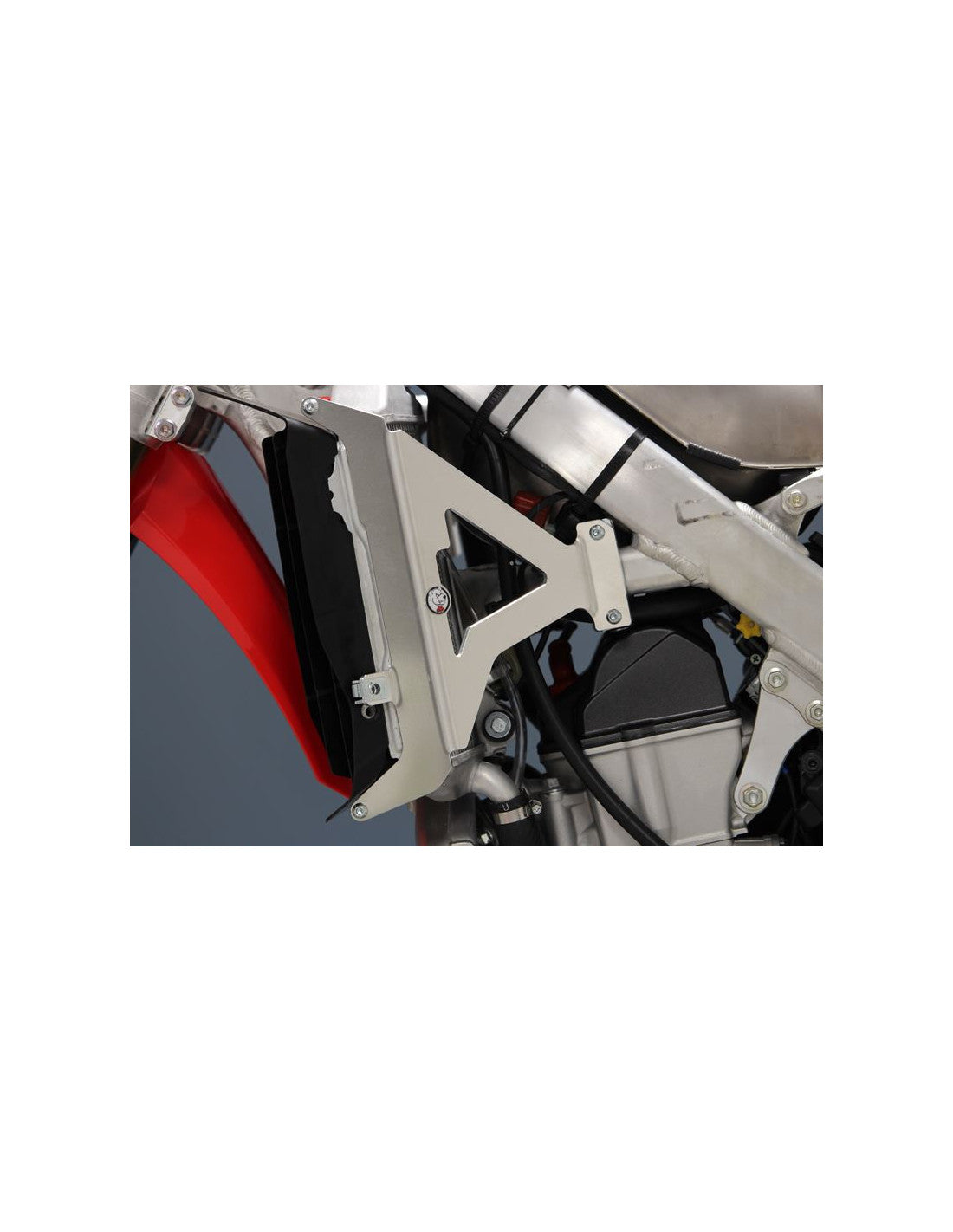 Side view of the radiator braces in aluminum for Honda CRF250R - CRF450R