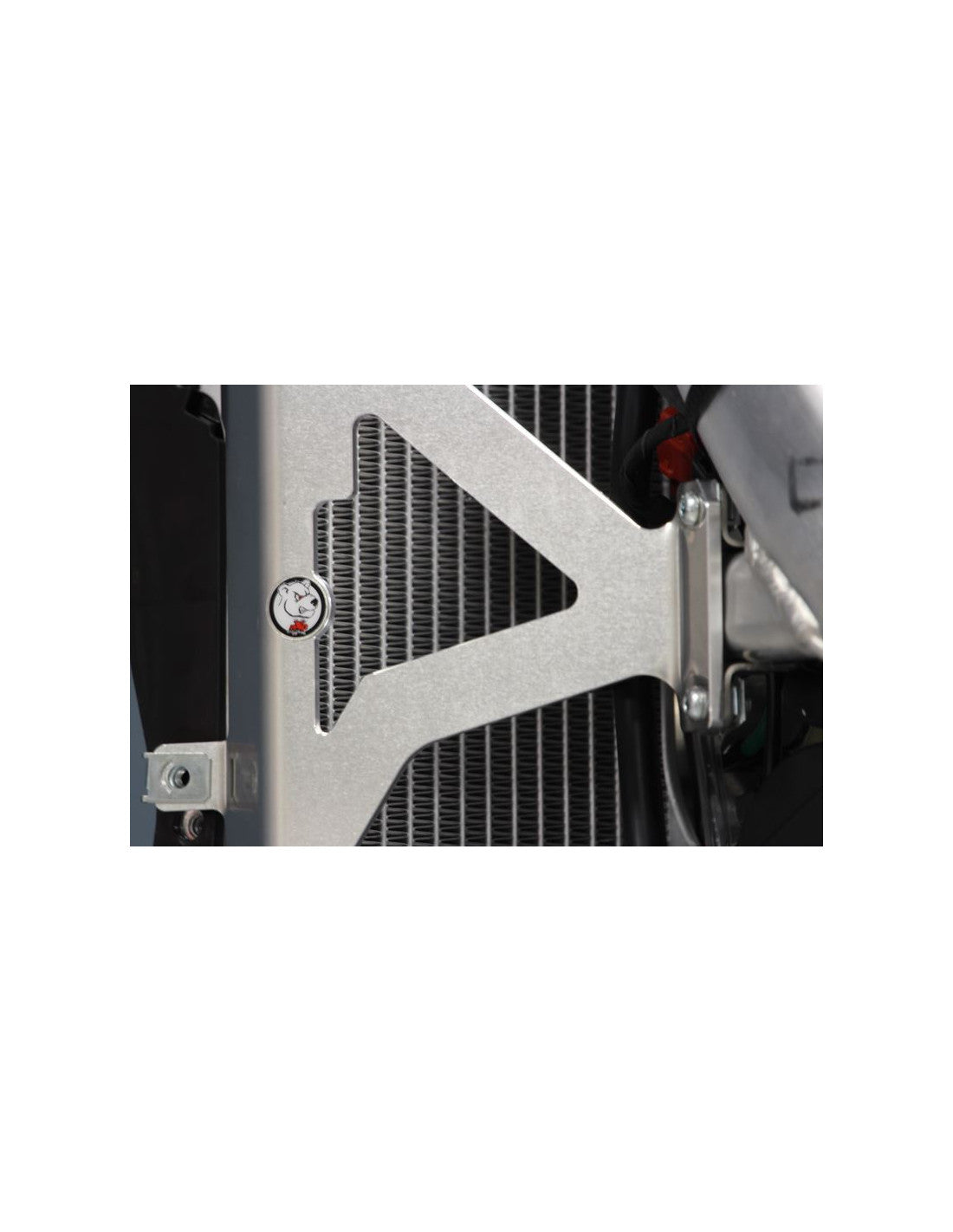 Vue rapprochée des protections de radiateurs en aluminium pour Honda CRF250R - CRF450R