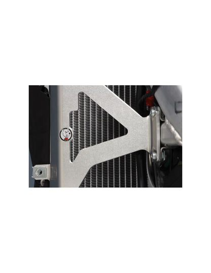 Vue rapprochée des protections de radiateurs en aluminium pour Honda CRF250R - CRF450R