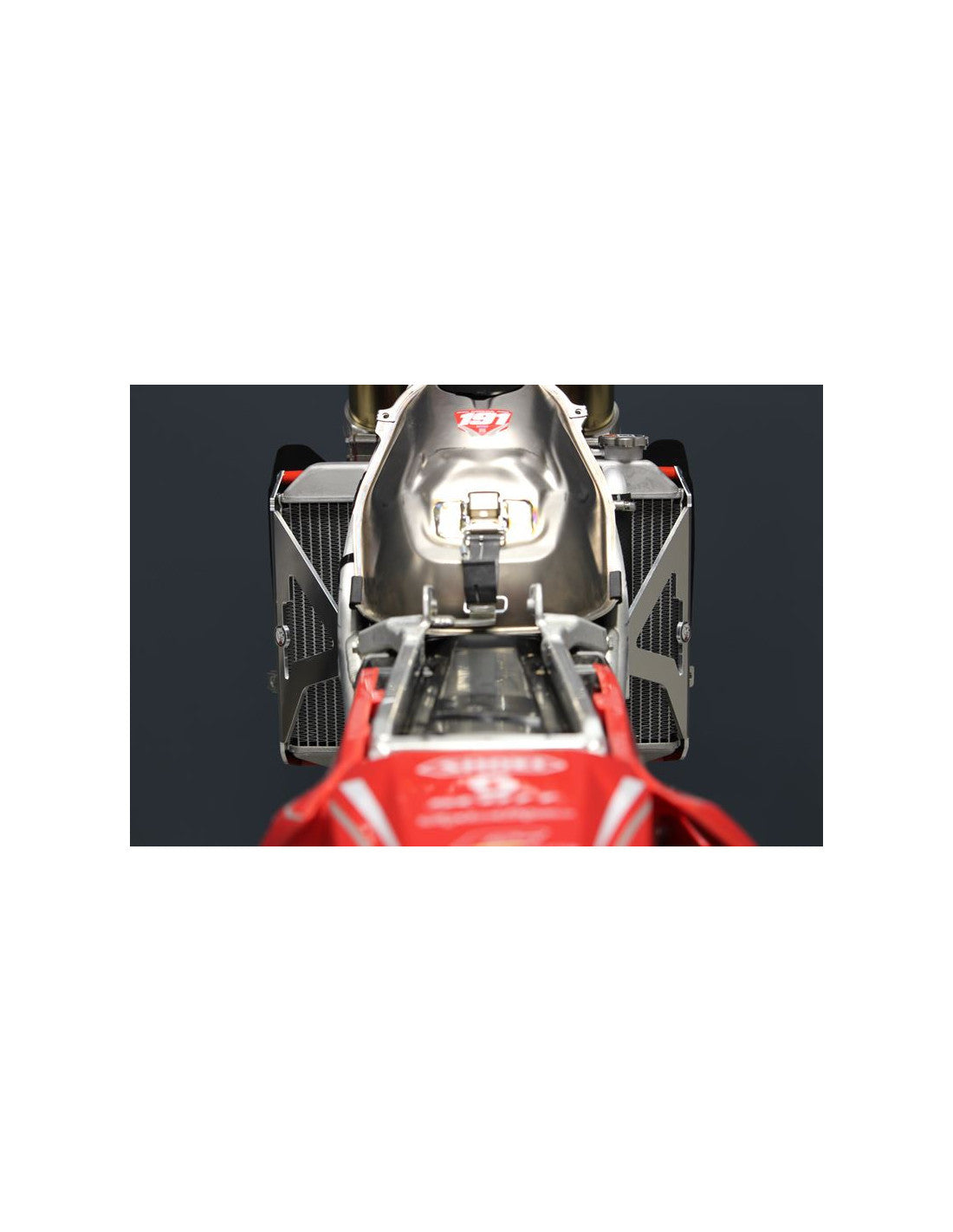 Vue arrière des protections de radiateurs en aluminium pour Honda CRF250R - CRF450R