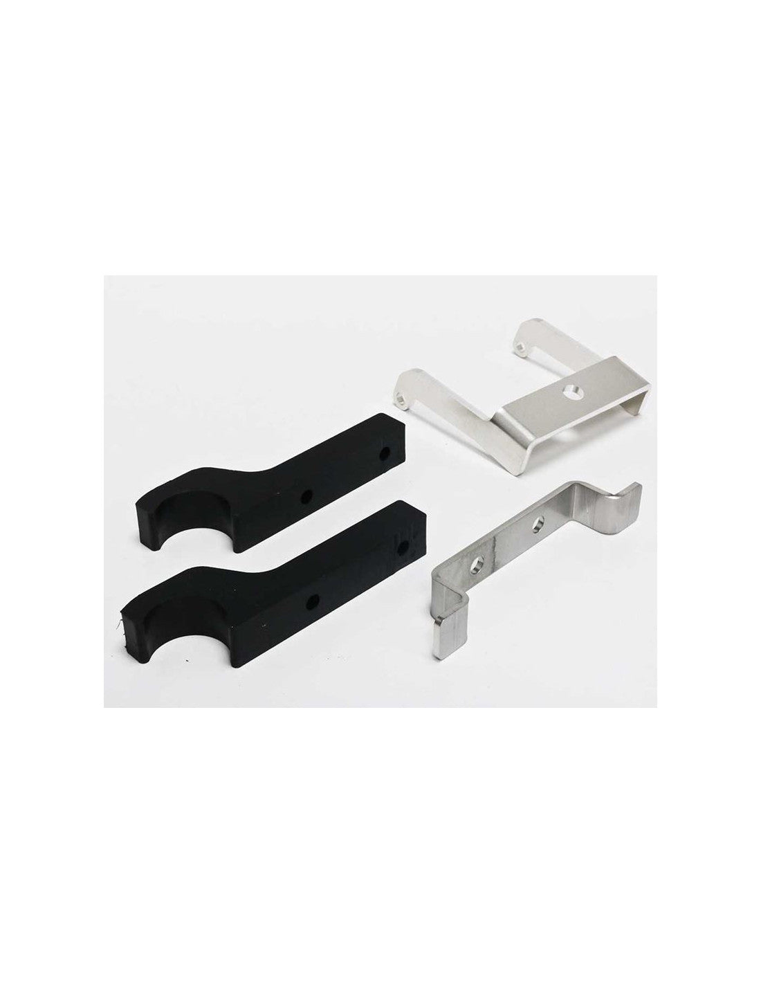 Fixations of the black HDPE plastic skid plate for KTM - Husqvarna 125 / 150 2T