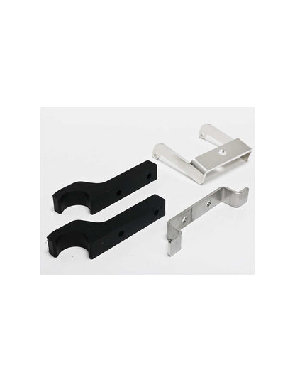 Fixations of the black HDPE plastic skid plate for KTM - Husqvarna 125 / 150 2T