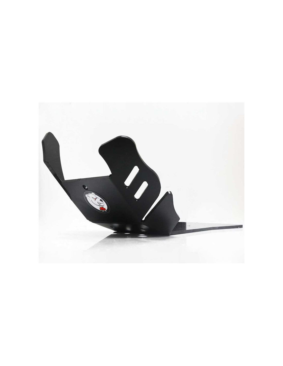 Left side of the black HDPE plastic skid plate for KTM - Husqvarna 125 / 150 2T