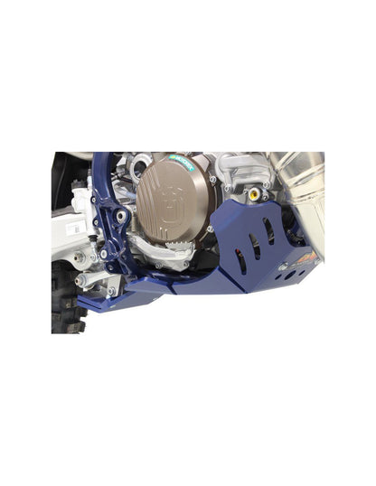 Côté droit du sabot bleu en plastique PEHD avec protection de biellette pour Husqvarna TE250i - TE300i