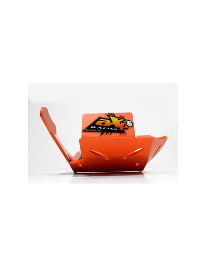 Vue de face du sabot orange en plastique PEHD 6mm pour KTM 250 - 300 2T