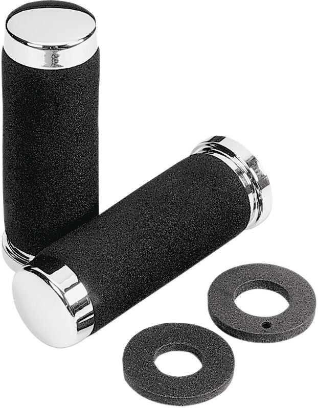 PARTS UNLIMITED GRIPS CHROME FOAM 1" 130 MM L99-90925