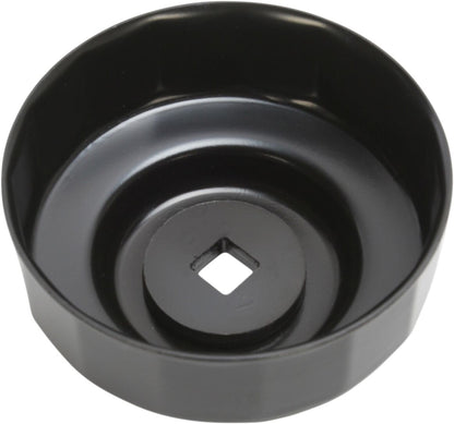 PARTS UNLIMITED CUSTOM REPLACEMENT OIL FILTER CUP / 80 MM / BLACK-POWDER COATED / ALUMINUM L99-04183