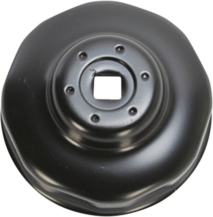 PARTS UNLIMITED CUSTOM REPLACEMENT OIL FILTER CUP / 76 MM / BLACK-POWDER COATED / ALUMINUM L99-04185