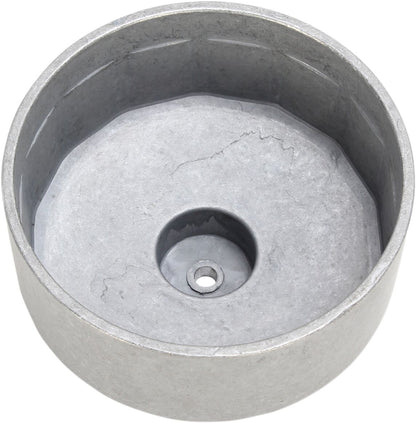 PARTS UNLIMITED CUSTOM REPLACEMENT OIL FILTER CUP / 76 MM / BLACK-POWDER COATED / ALUMINUM L99-04198