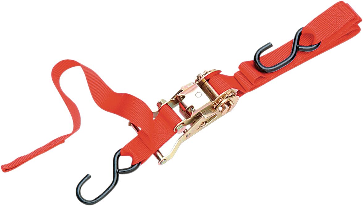PARTS UNLIMITED HEAVY-DUTY RATCHETING TIE-DOWN WITH BUILT-IN ASSIST RED 3920-0075