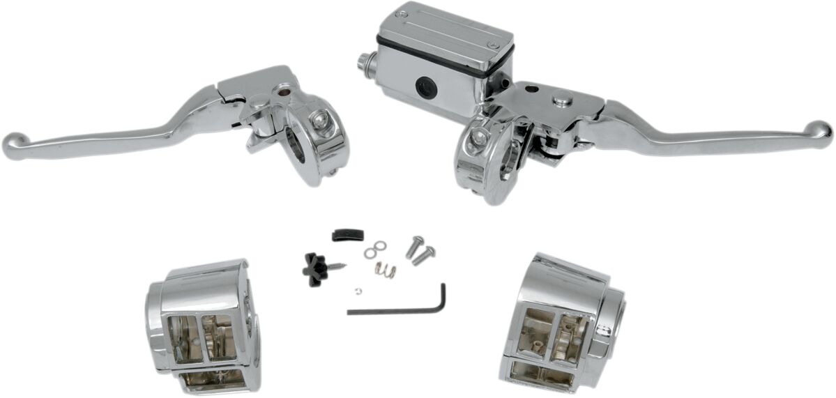 Drag Specialties HANDLEBAR CONTROL KIT W/ 5/8" BRAKE MASTER CYLINDER CHROME 07-542NU