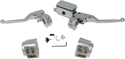 Drag Specialties HANDLEBAR CONTROL KIT W/ 5/8" BRAKE MASTER CYLINDER CHROME 07-542NU