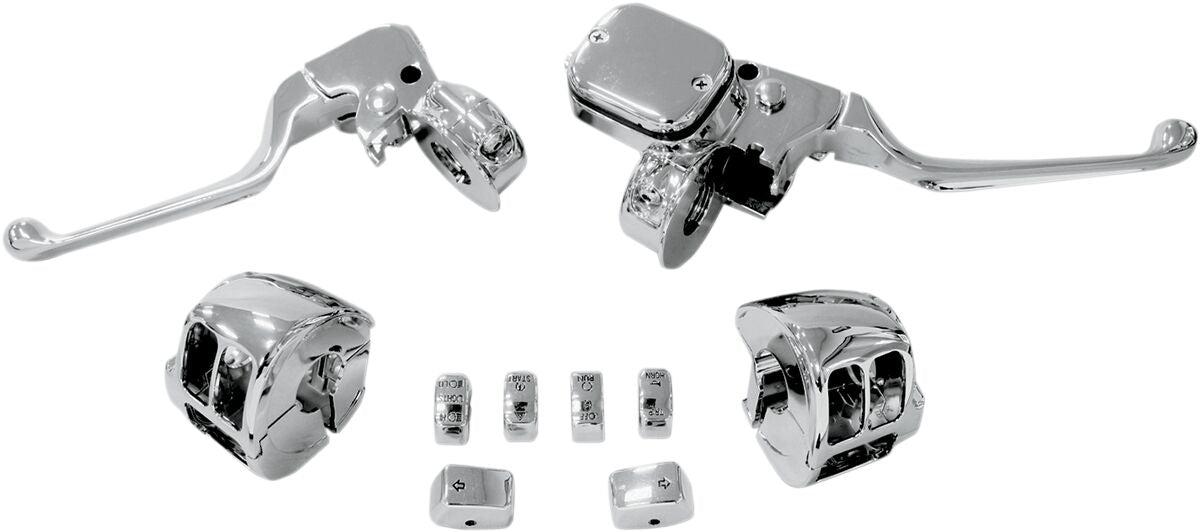 Drag Specialties HANDLEBAR CONTROL KIT W/ 9/16" BRAKE MASTER CYLINDER W/O SWITCHES CHROME H07-0755KDS