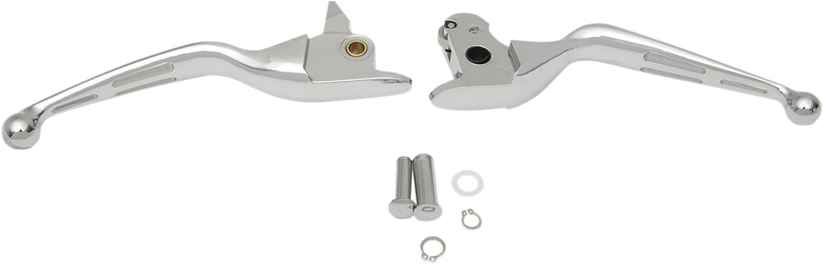Drag Specialties SLOTTED WIDE BLADE LEVERS CHROME H07-0601