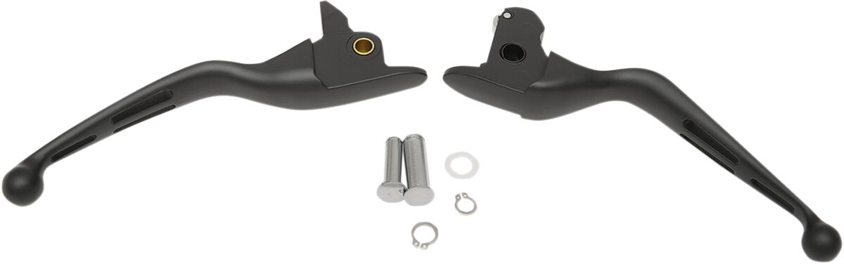 Drag Specialties MATTE BLACK SLOTTED WIDE BLADE LEVER SET H07-0601MB