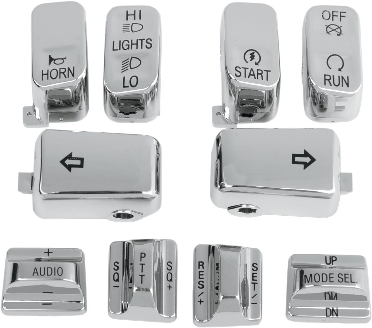 Drag Specialties SWITCH CAP KIT W/ AUDIO/CRUISE-CONTROL CHROME H18-033700-C
