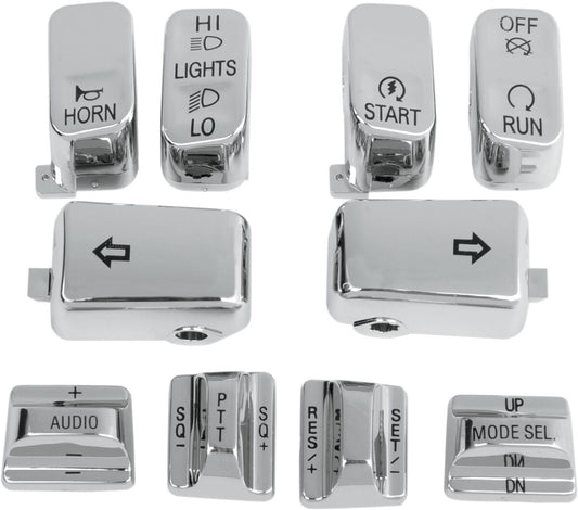 Drag Specialties SWITCH CAP KIT W/ AUDIO/CRUISE-CONTROL CHROME H18-033700-C