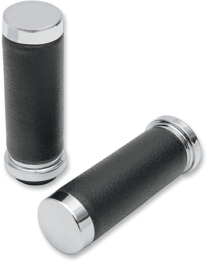 Drag Specialties GRIPS TEXTURED RUBBER TOURING CHROME H17-0509T