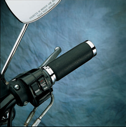 Drag Specialties GRIPS TEXTURED RUBBER TOURING CHROME H17-0509T