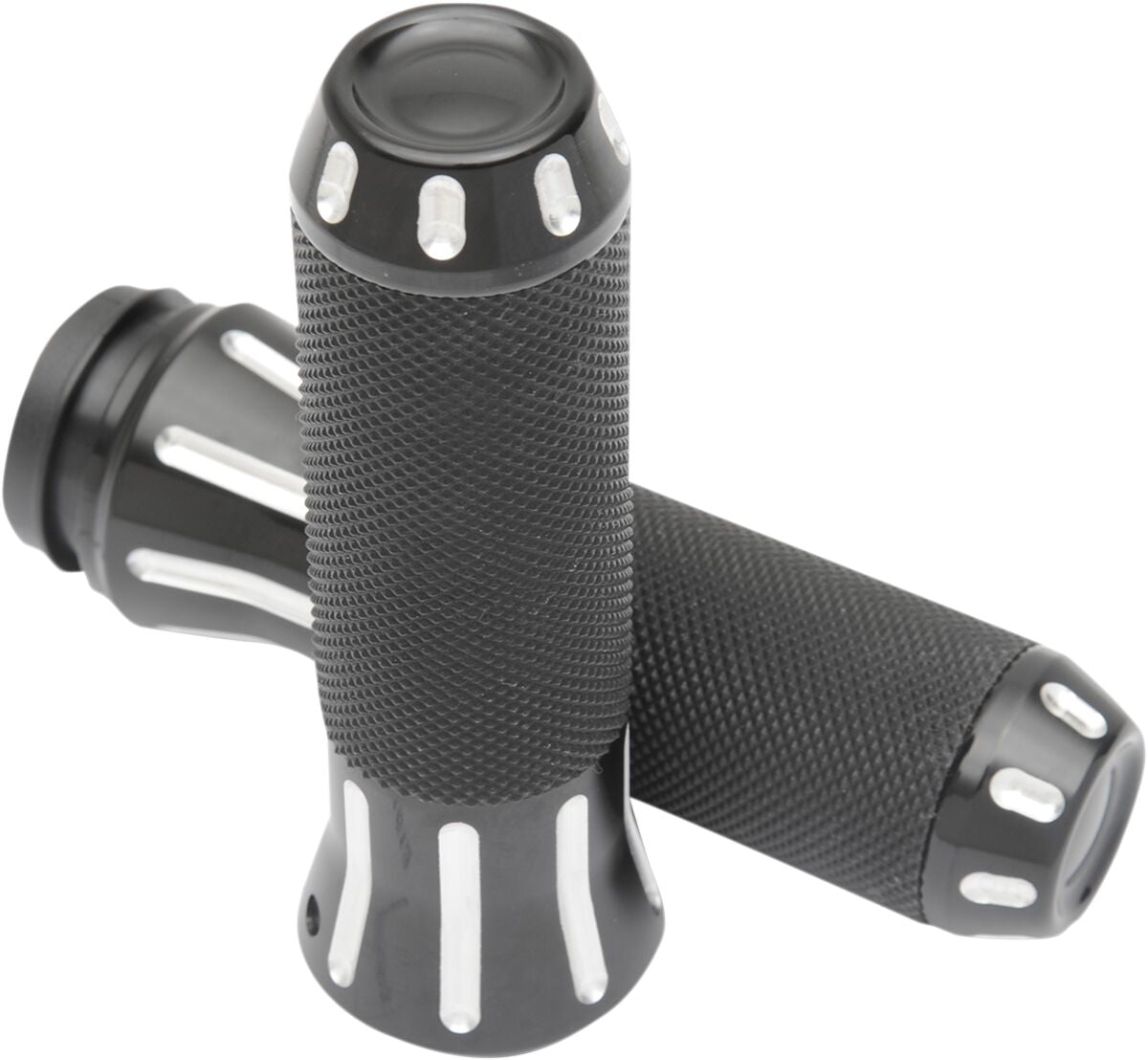 Drag Specialties COBRA HAND GRIPS TBW BLACK/CLEAR CUT 354127