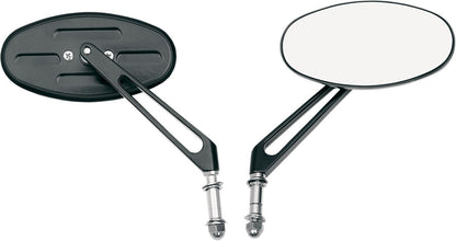 Drag Specialties MIRROR NESS STEALTH II OVAL W/ 6" STEM BLACK 06400286SC-3N