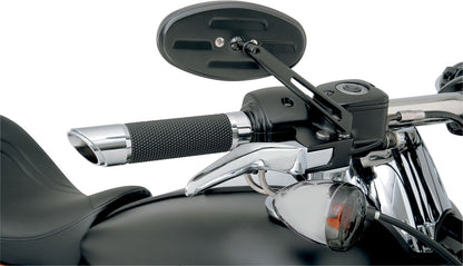 Drag Specialties MIRROR NESS STEALTH II OVAL W/ 6" STEM BLACK 06400286SC-3N