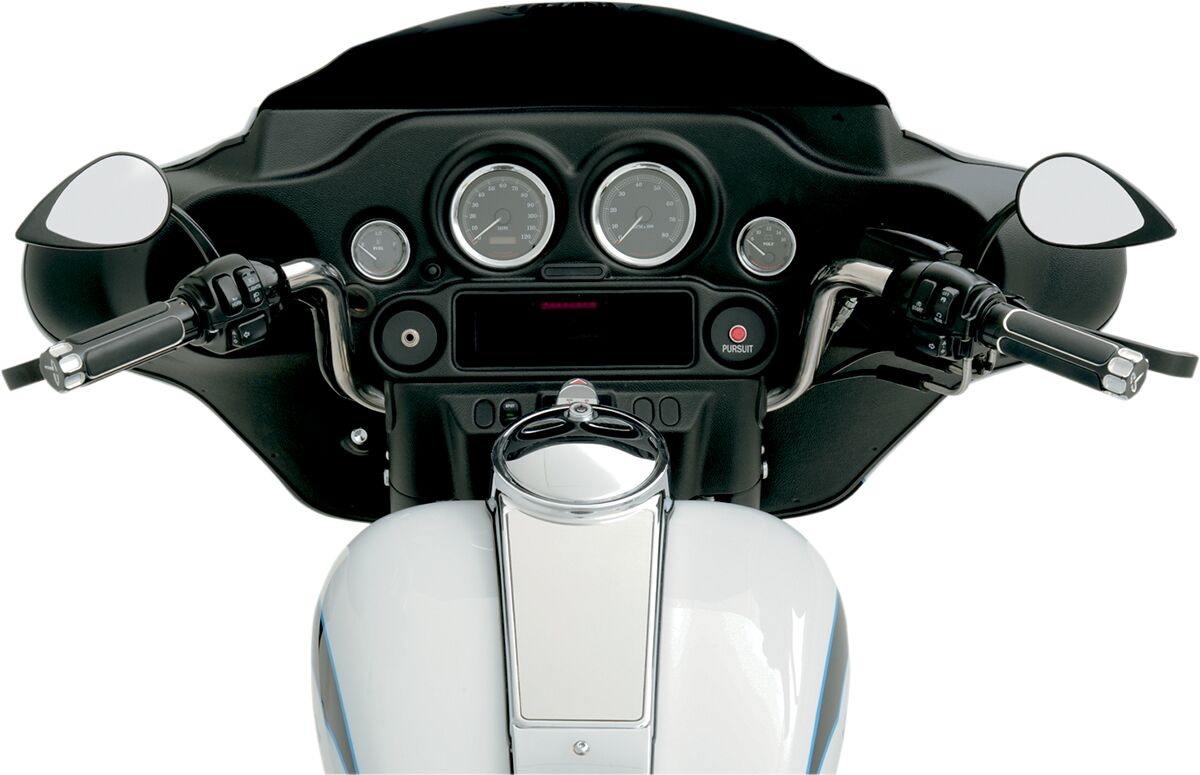 Drag Specialties MIRROR TEARDROP W/ SHORT STEM BLACK 0640-0690