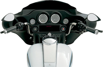 Drag Specialties MIRROR TEARDROP W/ SHORT STEM BLACK 0640-0690