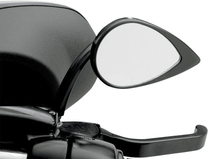 Drag Specialties MIRROR TEARDROP W/ SHORT STEM BLACK 0640-0690