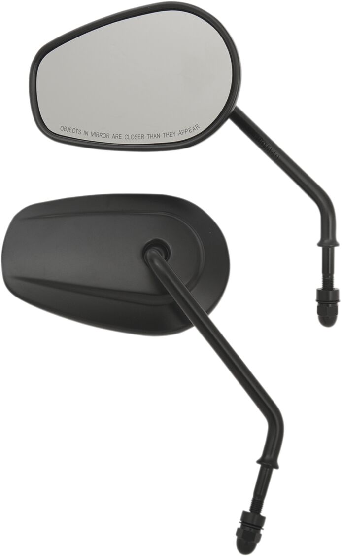 Drag Specialties MIRRORS LONG STEM OE-STYLE TEASR DROP BLACK M60-6386MB
