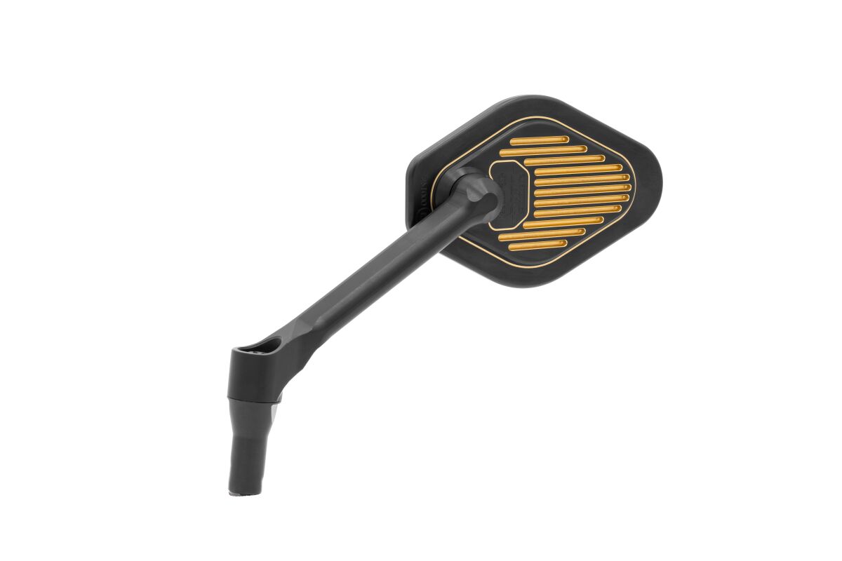 Drag Specialties Adjustable Mirror Short Stem (12 cm) Black & Gold Edition M03-06-L-BDG
