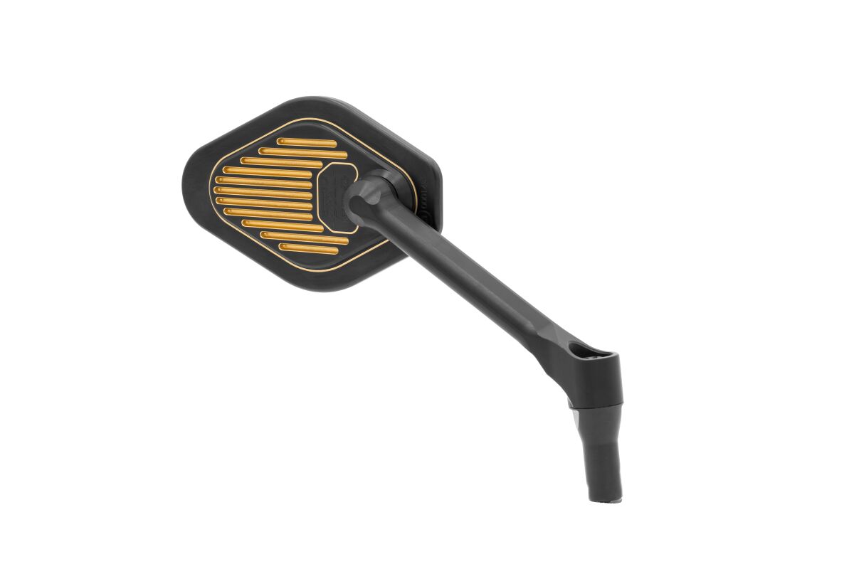 Drag Specialties Adjustable Mirror Short Stem (12 cm) Black & Gold Edition M03-06-R-BDG