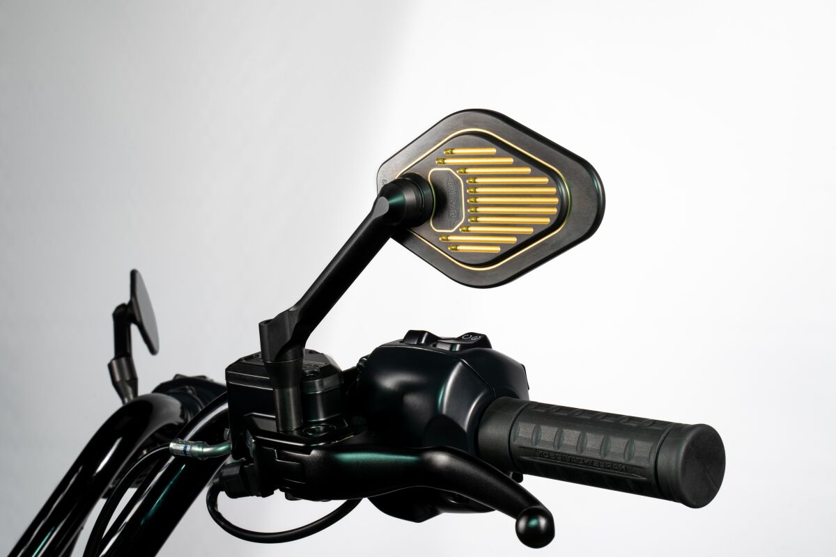 Drag Specialties Adjustable Mirror Long Stem (18 cm) Black & Gold Edition M03-12-L-BDG