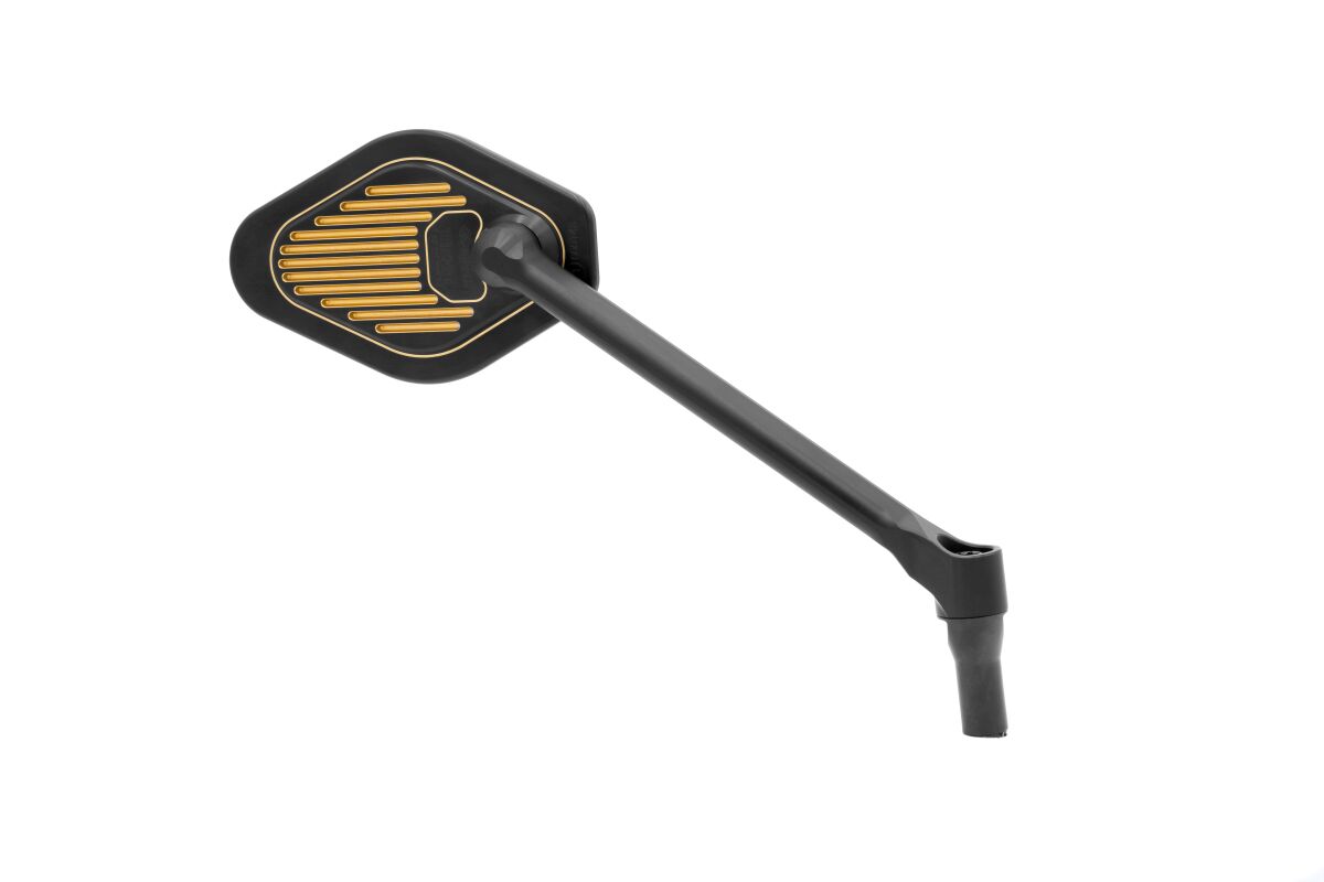 Drag Specialties Adjustable Mirror Long Stem (18 cm) Black & Gold Edition M03-12-R-BDG