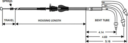 Drag Specialties CRUISE CABLE STAINLESS STEEL 39" 5342800B