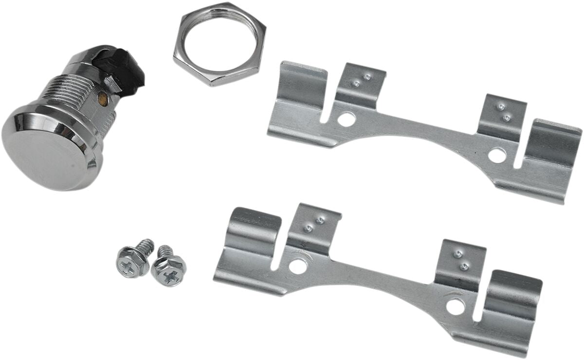 Drag Specialties LATCH FUEL DOOR PUSH-BUTTON CHROME 77388