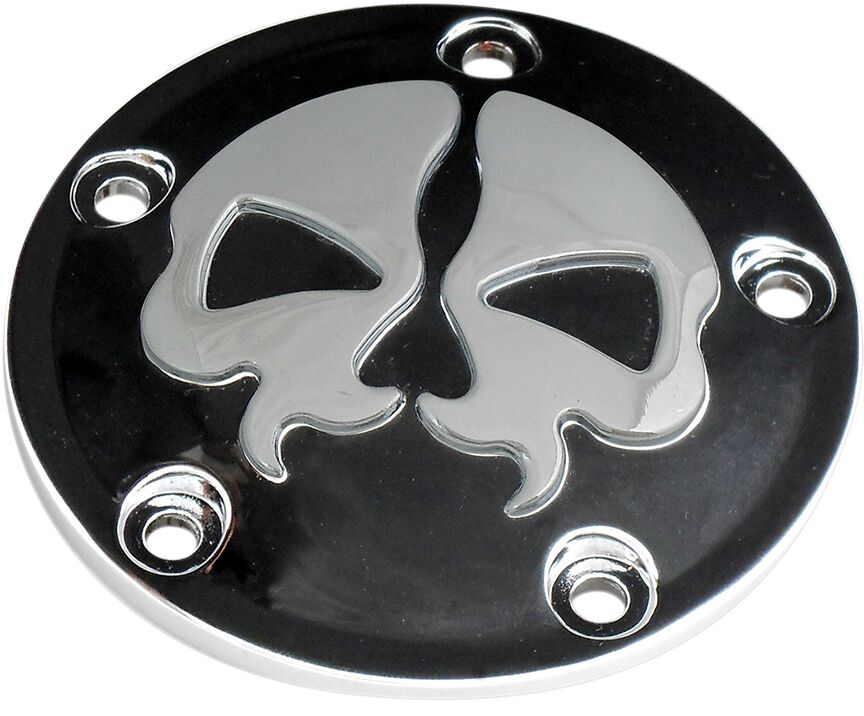 Drag Specialties COVER POINTS 5-HOLE SPLIT SKULL BLACK 78040B