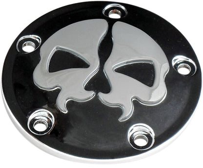 Drag Specialties COVER POINTS 5-HOLE SPLIT SKULL BLACK 78040B