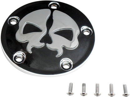Drag Specialties COVER POINTS 5-HOLE SPLIT SKULL BLACK 78040B