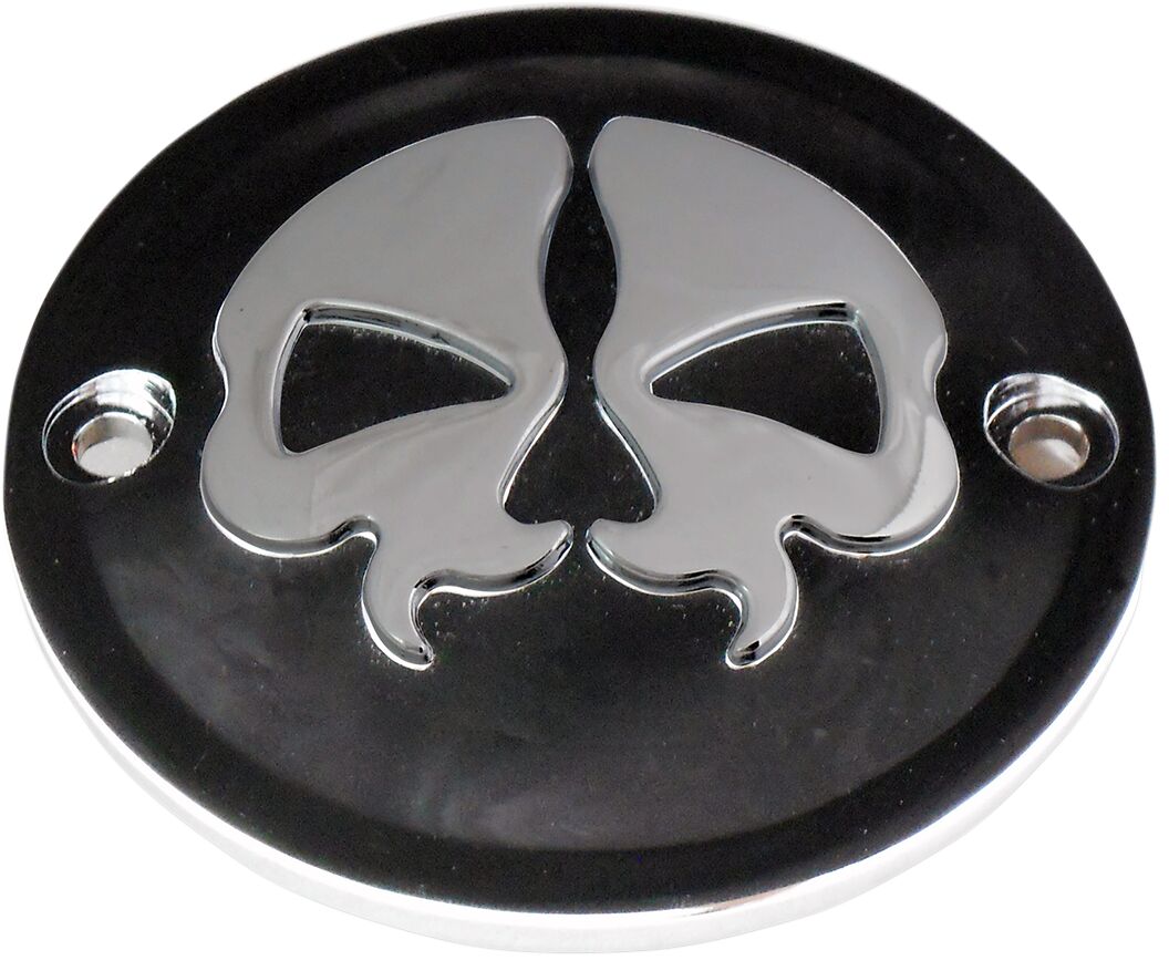 Drag Specialties COVER POINTS 2-HOLE SPLIT SKULL BLACK 78041B