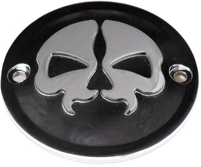 Drag Specialties COVER POINTS 2-HOLE SPLIT SKULL BLACK 78041B